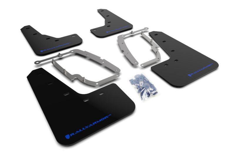 Tesla Model 3 Mud Flap - Rally Armor - UR, Blue Logo - Black - `17-`23